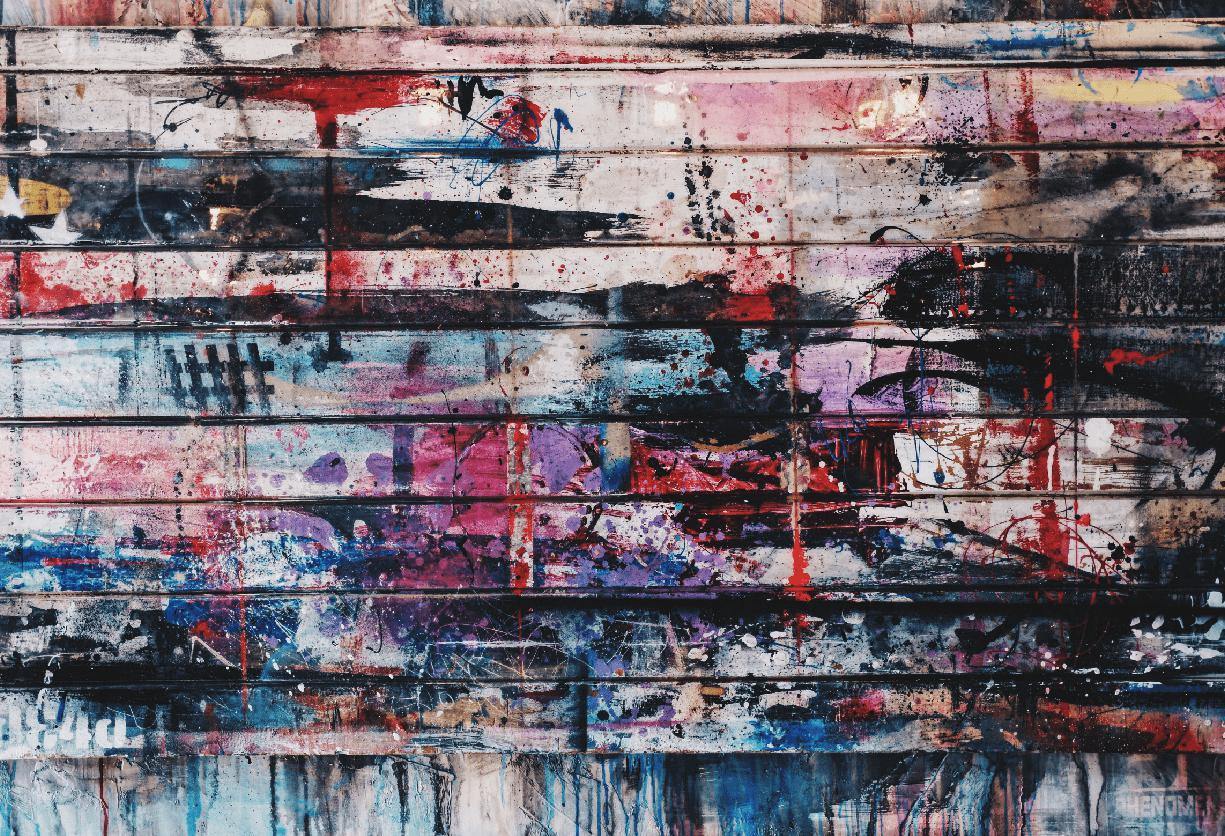 Paint Splattered Planks-Wall Mural-Eazywallz