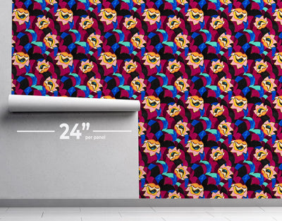 Painted Fall Flowers Wallpaper #555-Repeat Pattern Wallpaper-Eazywallz