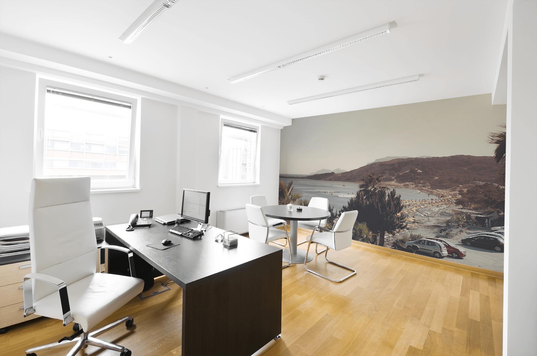 Palm Trees Along Shore Wall Mural-Wall Mural-Eazywallz