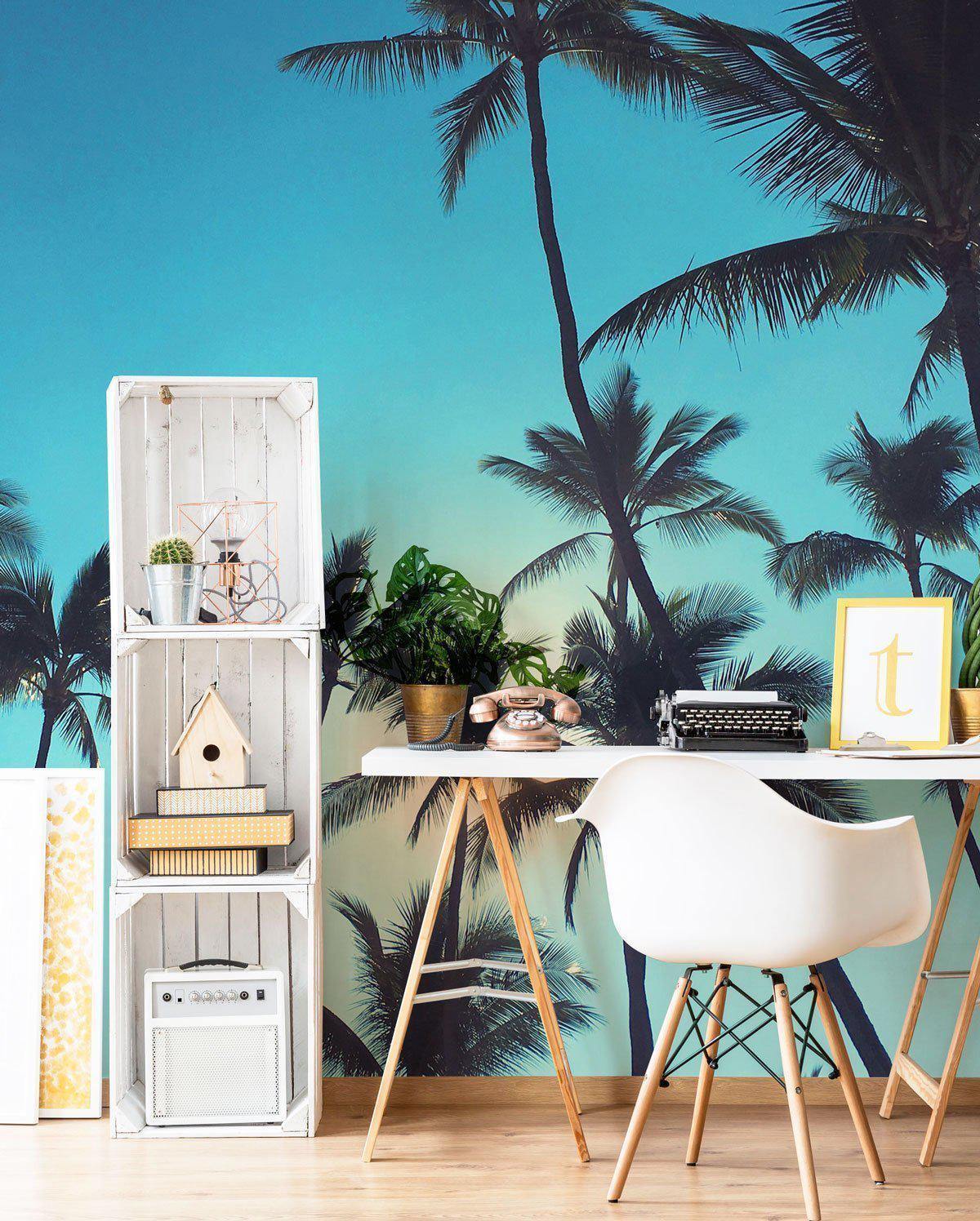 Palm Trees & Blue Skies Wall Mural-Wall Mural-Eazywallz