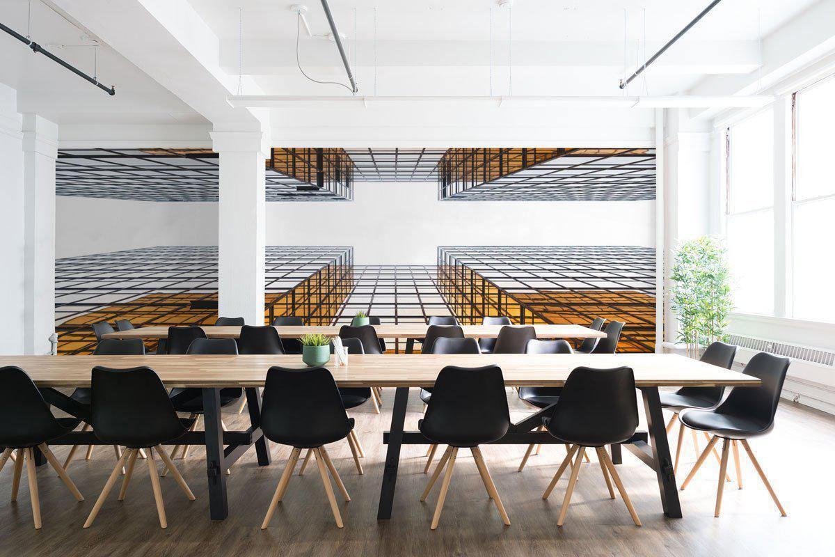 Panoramic Building Reflect Wall Mural-Wall Mural-Eazywallz