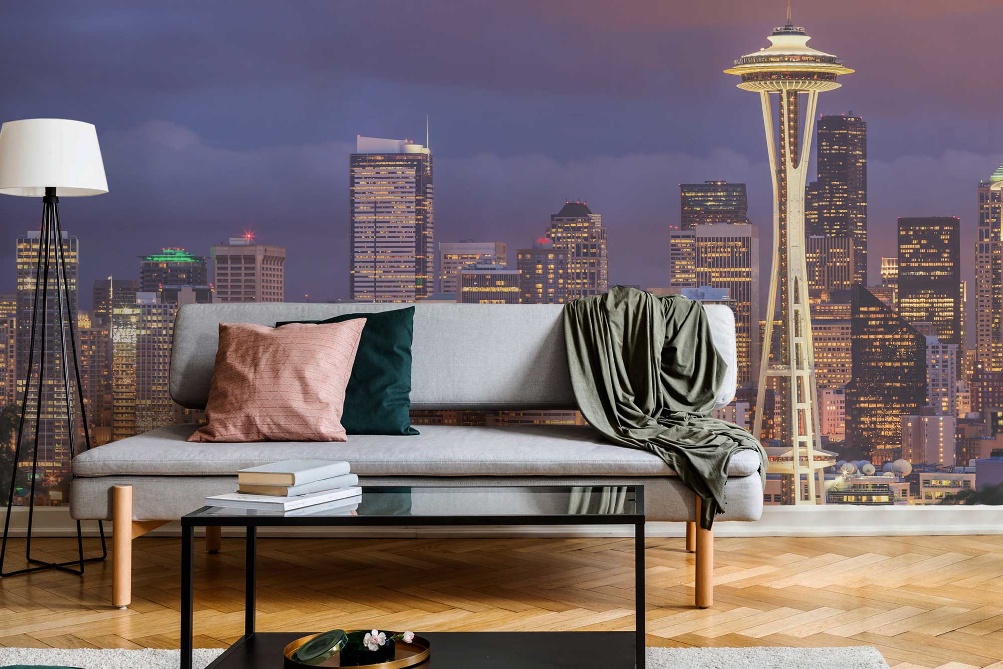 Panoramic Seattle Skyline Wall Mural-Wall Mural-Eazywallz