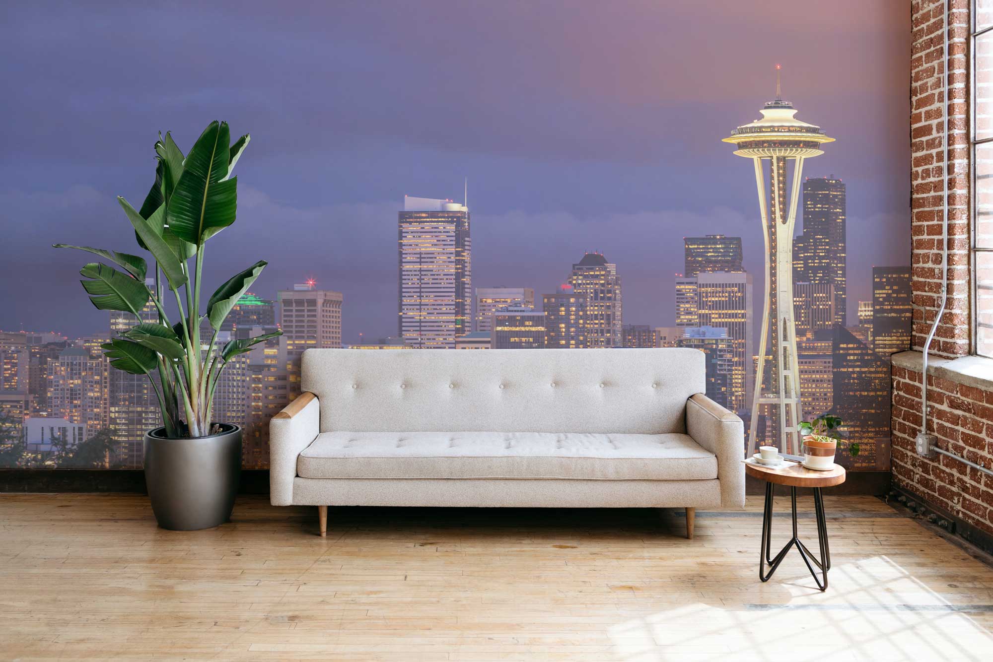 Panoramic Seattle Skyline Wall Mural-Wall Mural-Eazywallz