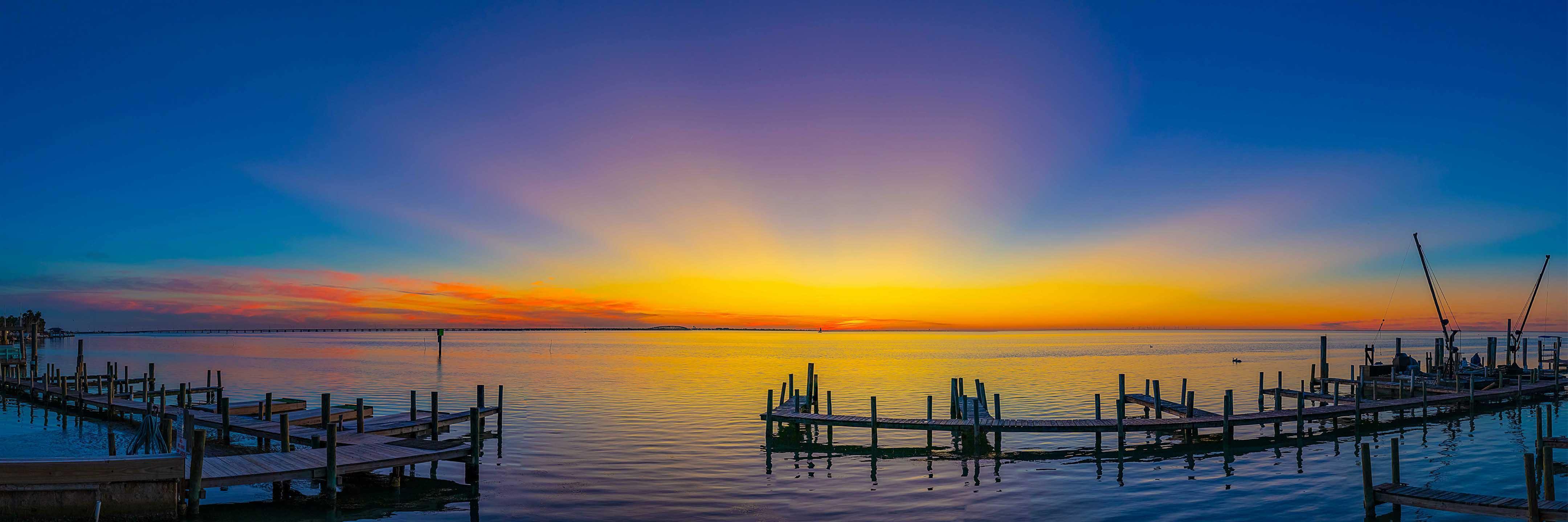 Panoramic Sunset Pier Wall Mural-Wall Mural-Eazywallz