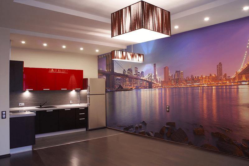 Panoramic View of Manhattan at Dusk Wall Mural-Wall Mural-Eazywallz