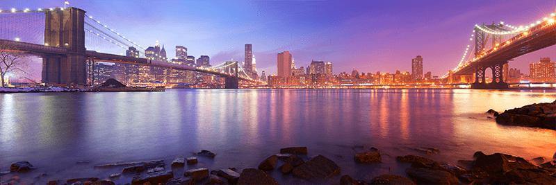 Panoramic View of Manhattan at Dusk Wall Mural-Wall Mural-Eazywallz