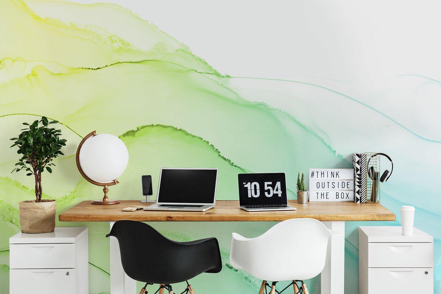 Paradise Green Ink Utopia Wall Mural-Wall Mural-Eazywallz