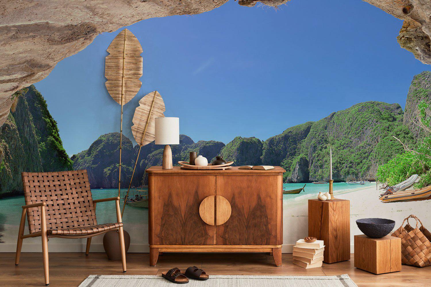 Paradise lagoon on Phi Phi Island Wall Mural-Wall Mural-Eazywallz