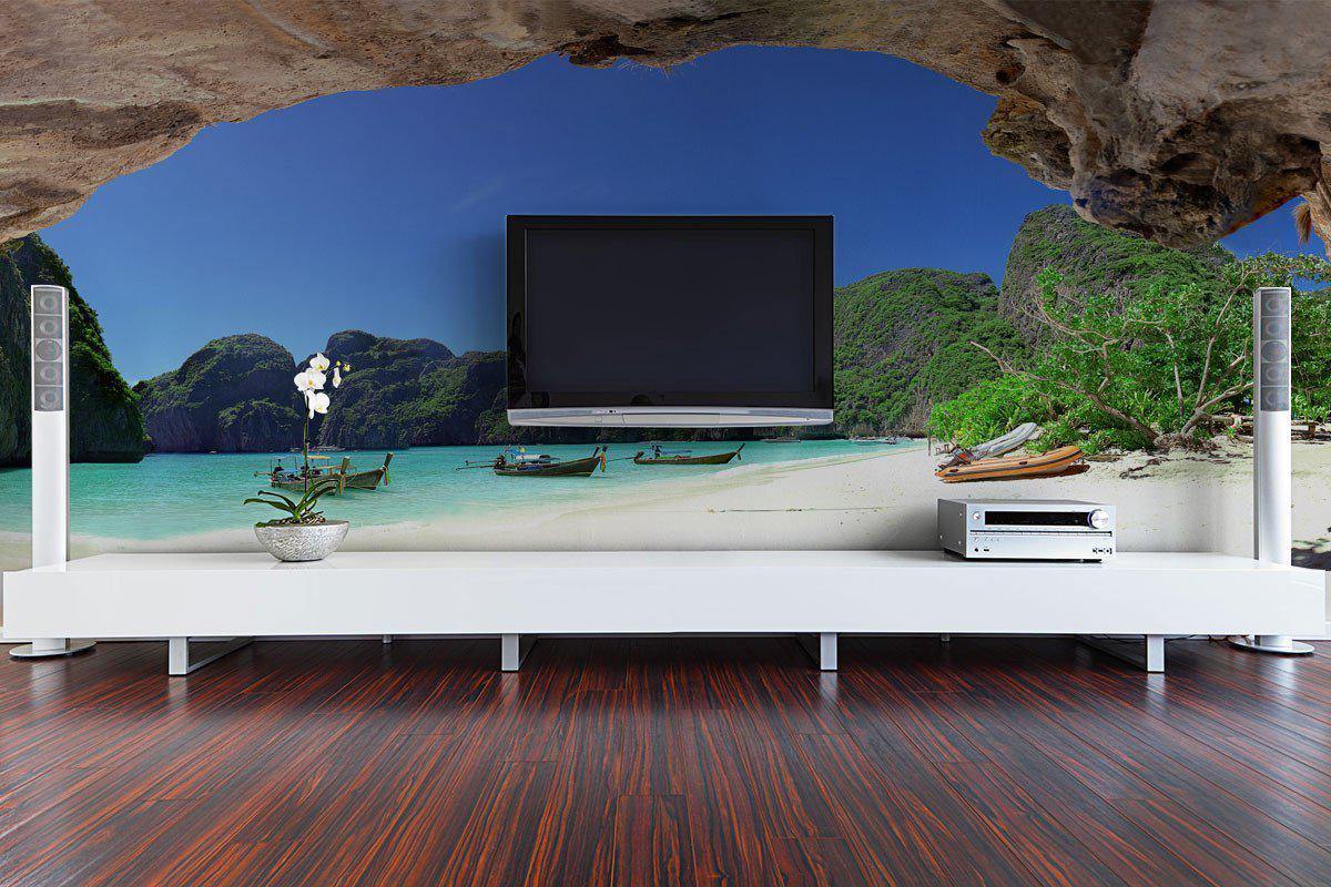 Paradise lagoon on Phi Phi Island Wall Mural-Wall Mural-Eazywallz