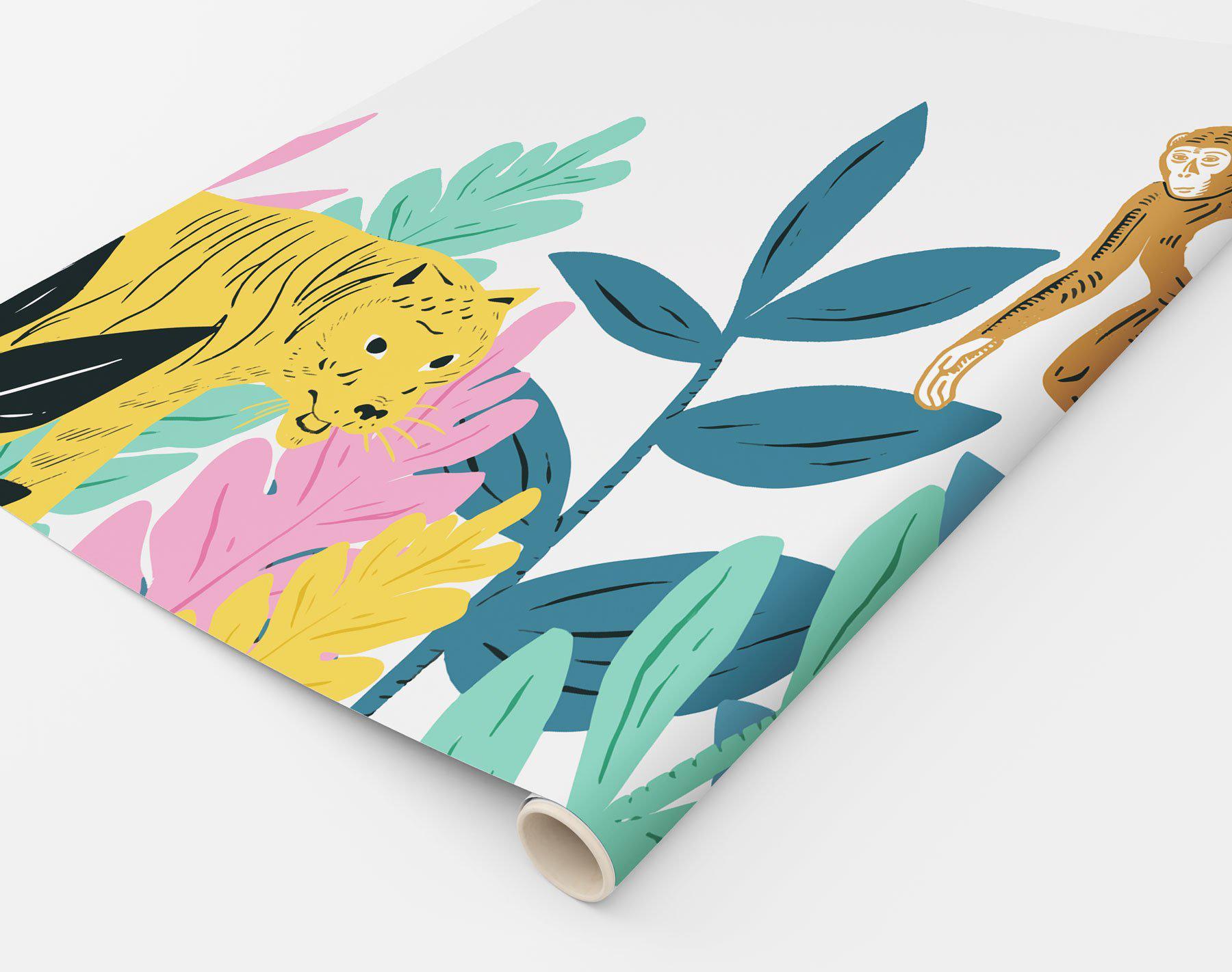 Pastel Jungle Wallpaper Mural-Wall Mural-Eazywallz