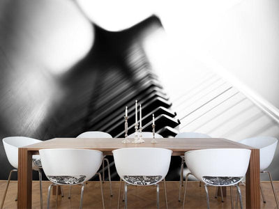 Piano in black and white Wall Mural-Wall Mural-Eazywallz