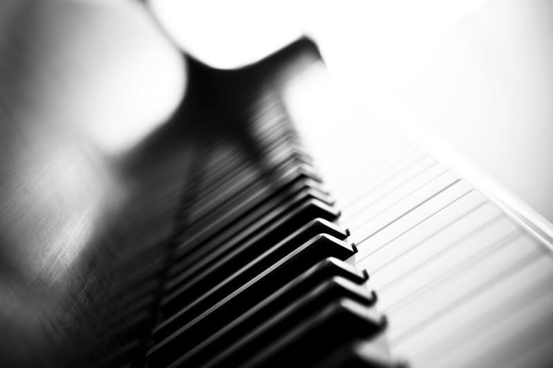 Piano in black and white Wall Mural-Wall Mural-Eazywallz