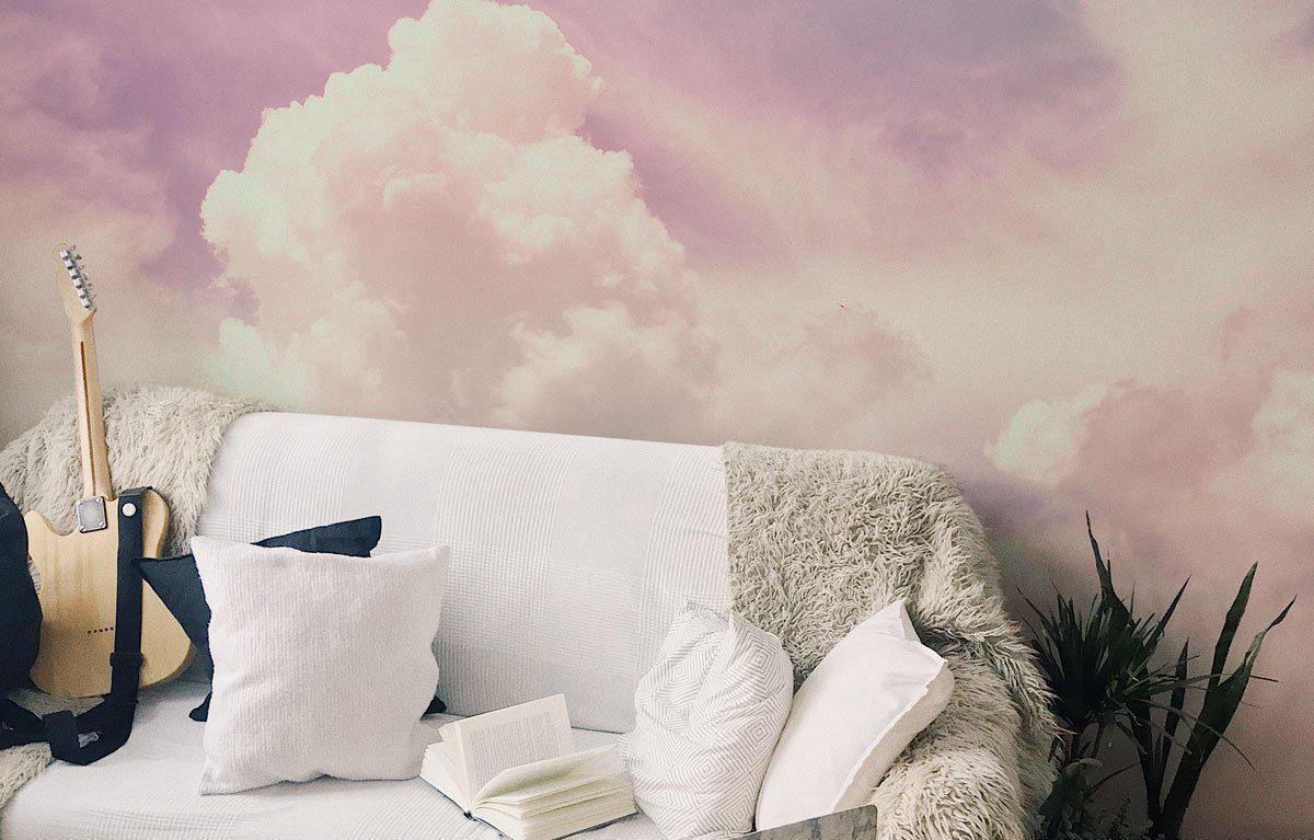 Pink Clouds Wall Mural-Wall Mural-Eazywallz
