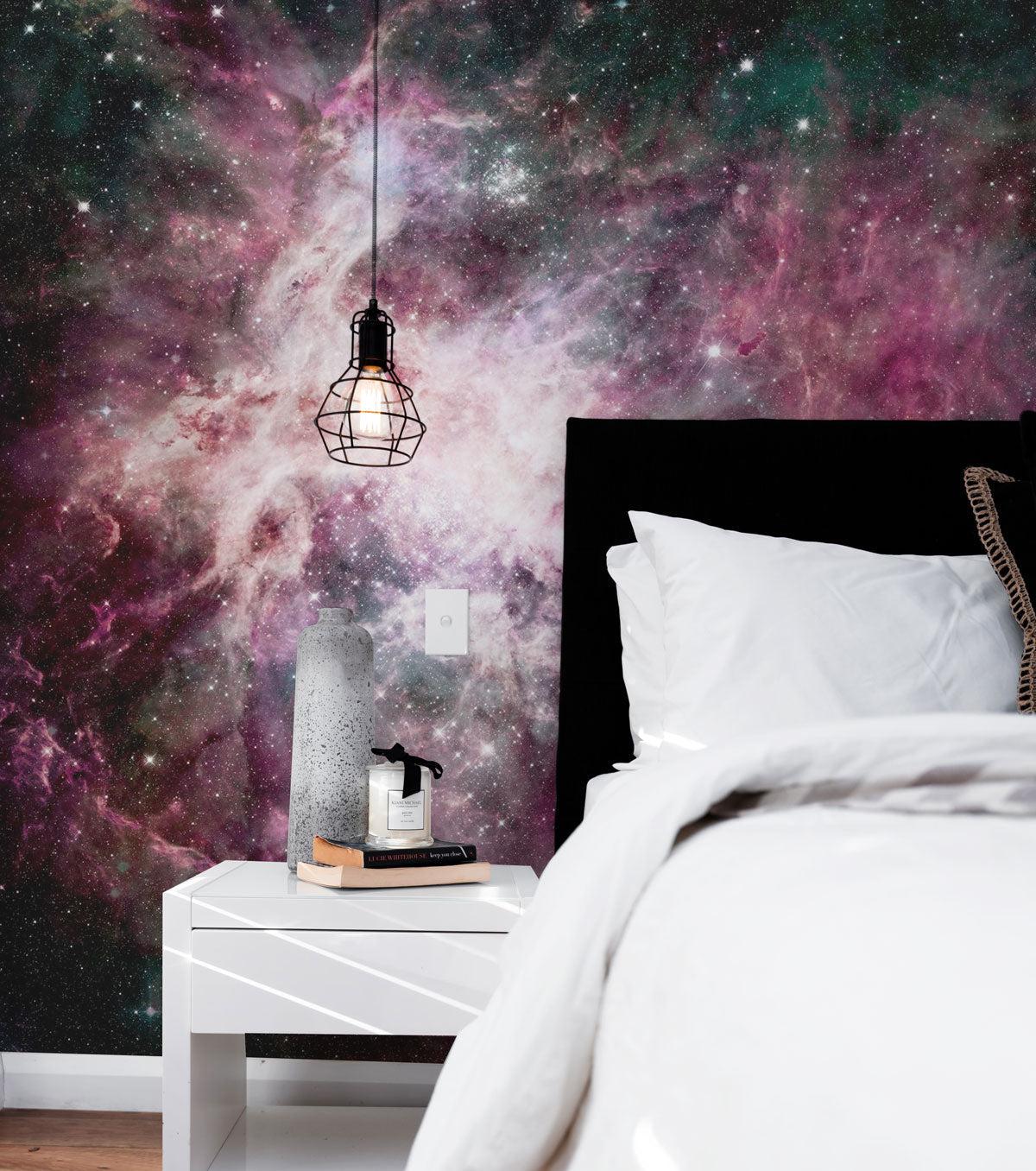 Pink Cosmos Wall Mural-Wall Mural-Eazywallz