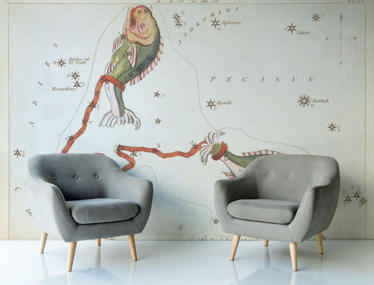 Pisces Wall Mural-Wall Mural-Eazywallz