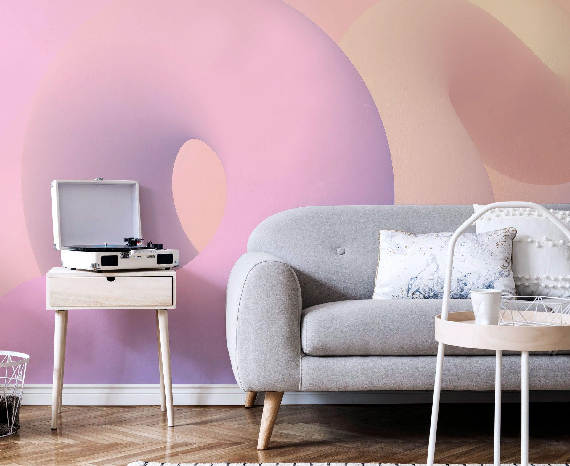 Purple Sand Squiggles Wall Mural-Wall Mural-Eazywallz