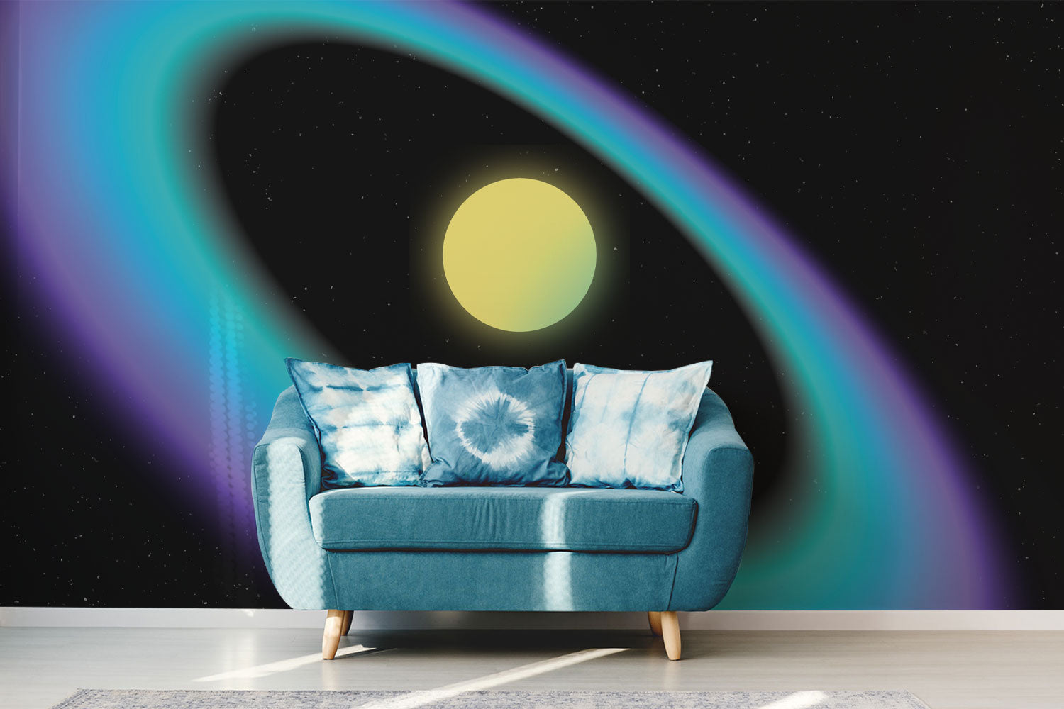 Panoramic Neon Galaxy 2 Wall Mural