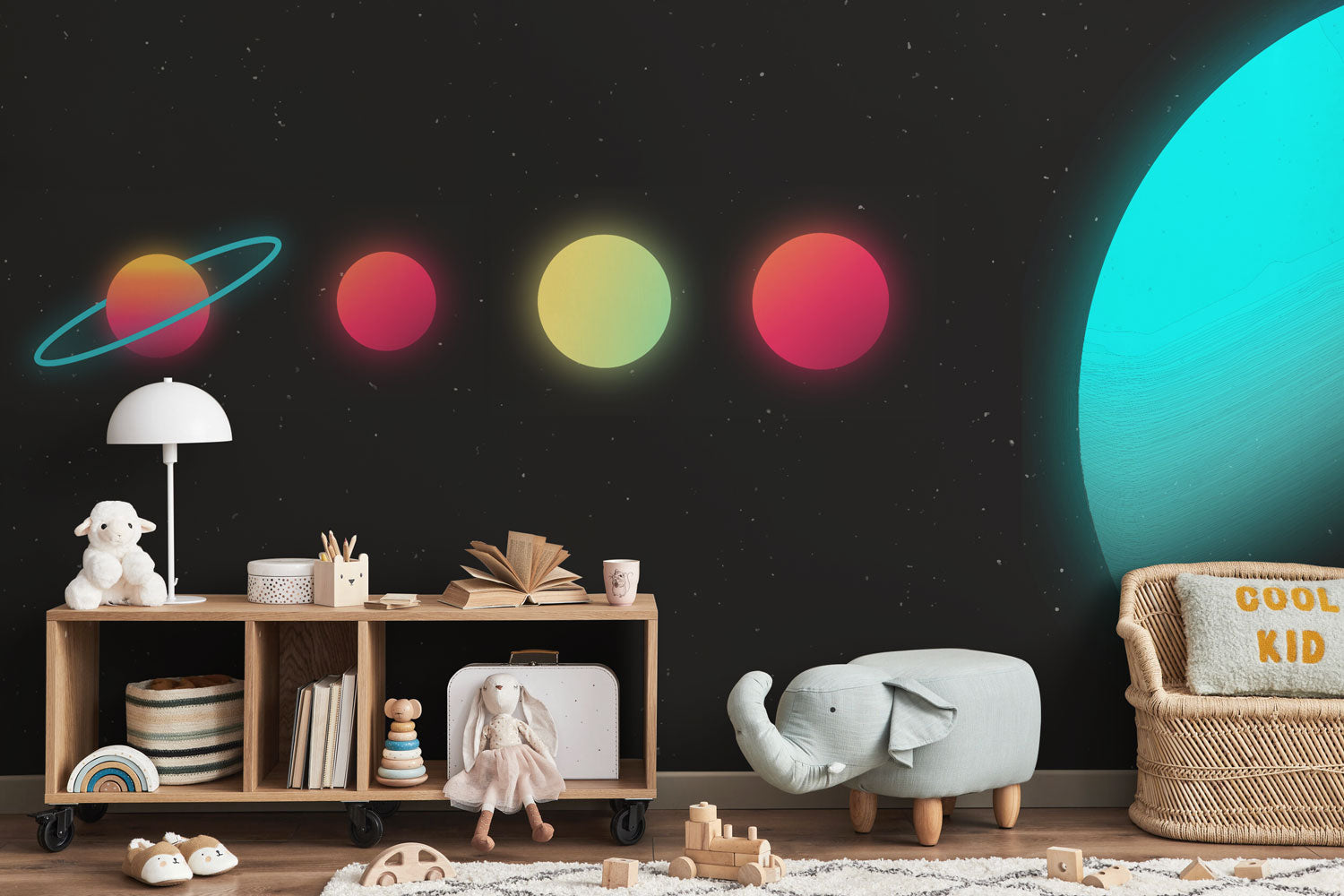 Minimal Abstract Solar System 2 Wall Mural