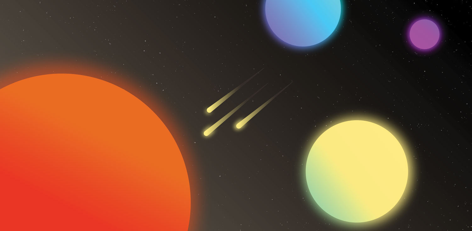 Minimal Abstract Solar System Wall Mural