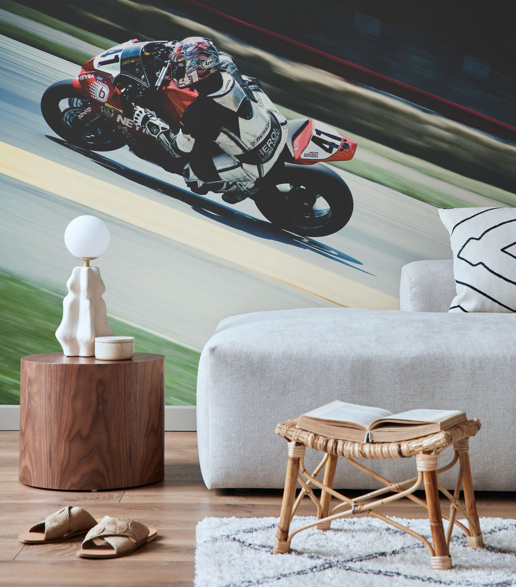 Race Bike Wall Mural-Wall Mural-Eazywallz