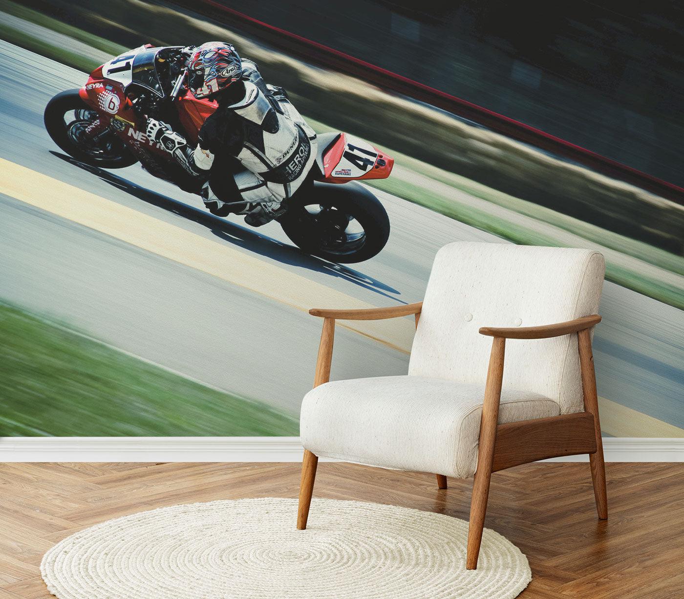 Race Bike Wall Mural-Wall Mural-Eazywallz