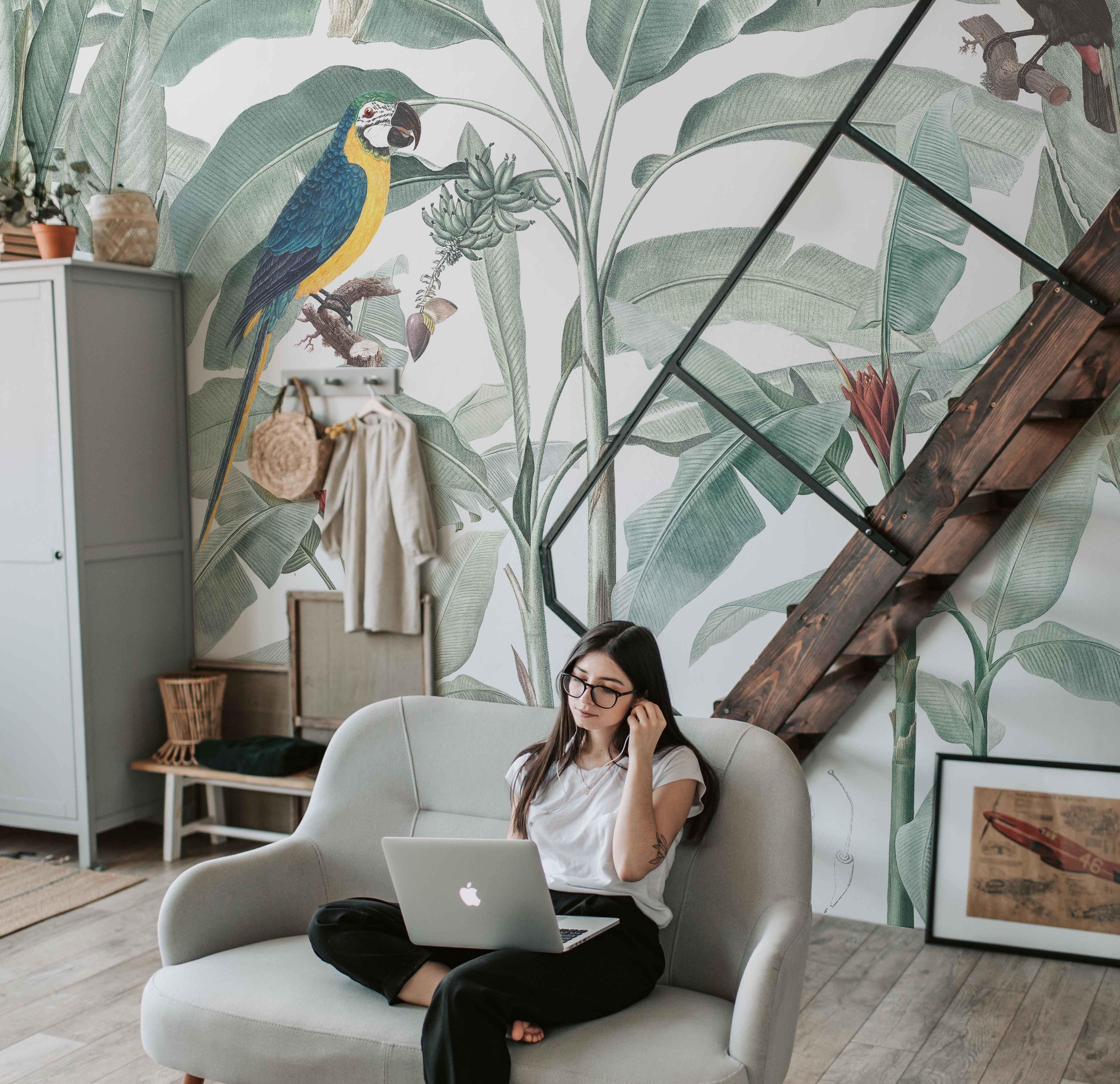 Redoute Jungle Mural Wallpaper-Wall Mural-Eazywallz