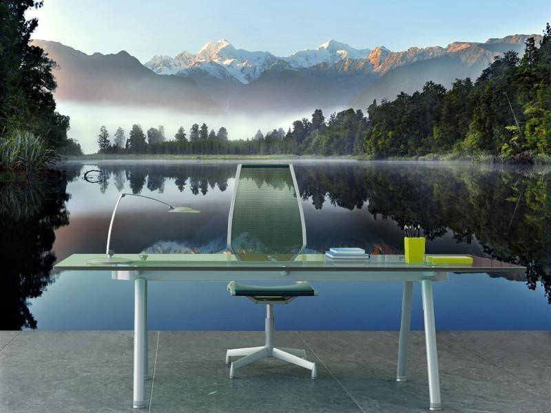 Reflection of Lake Matheson Wall Mural-Wall Mural-Eazywallz
