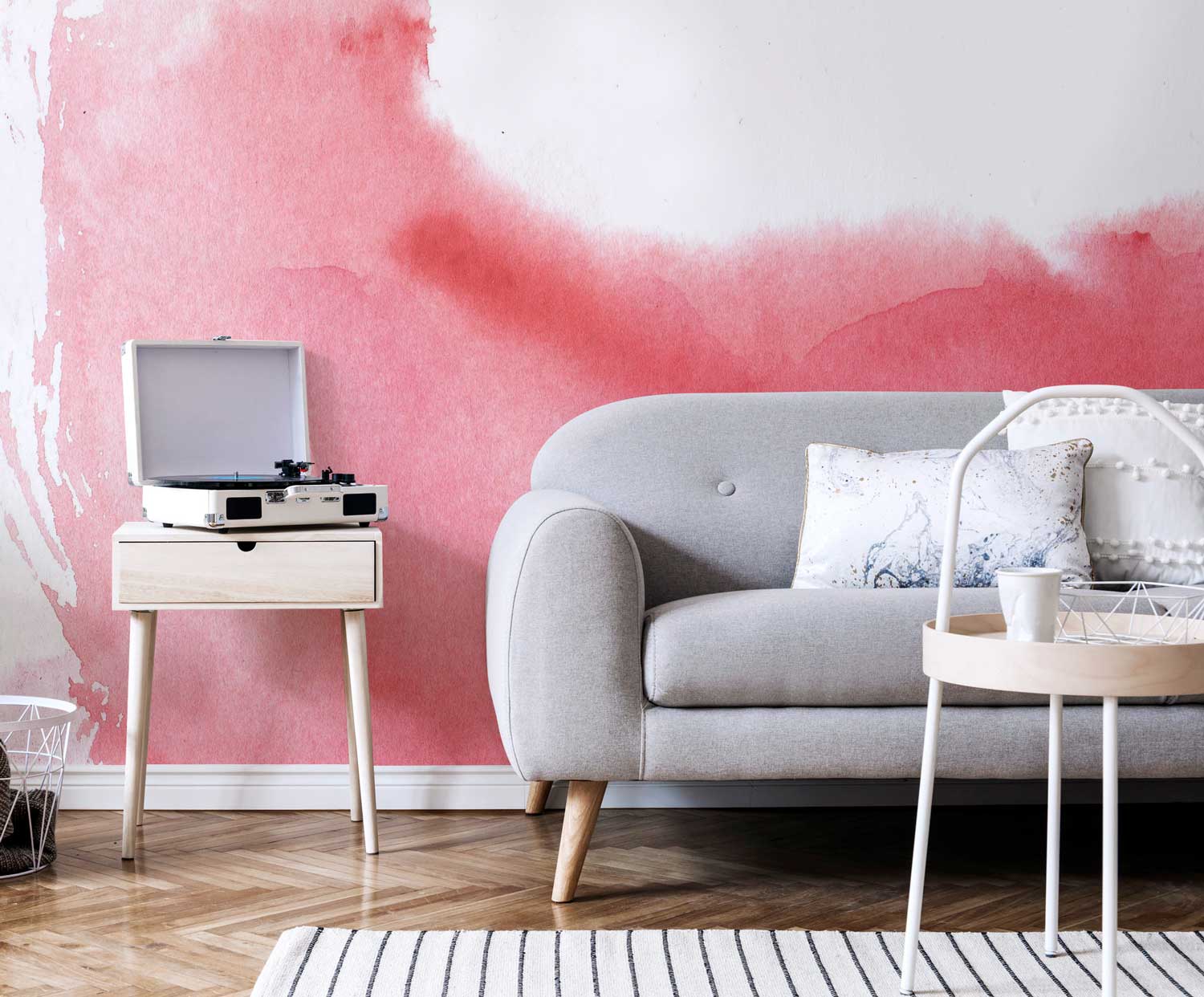 Rose Watercolor Splash Mural-Wall Mural-Eazywallz