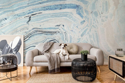 Rough Blue Marble Wall Mural-Wall Mural-Eazywallz