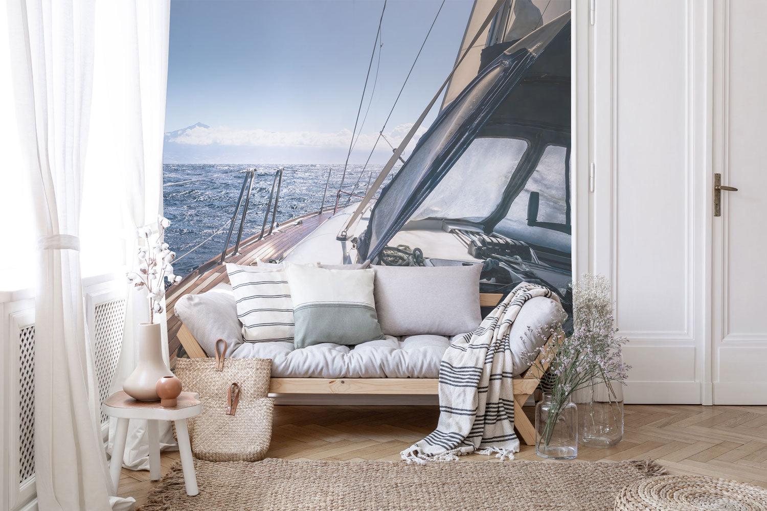 Rough Water Sailing Wall Mural-Wall Mural-Eazywallz