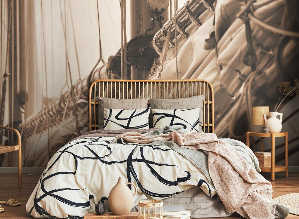 Sails in sepia Wall Mural-Wall Mural-Eazywallz