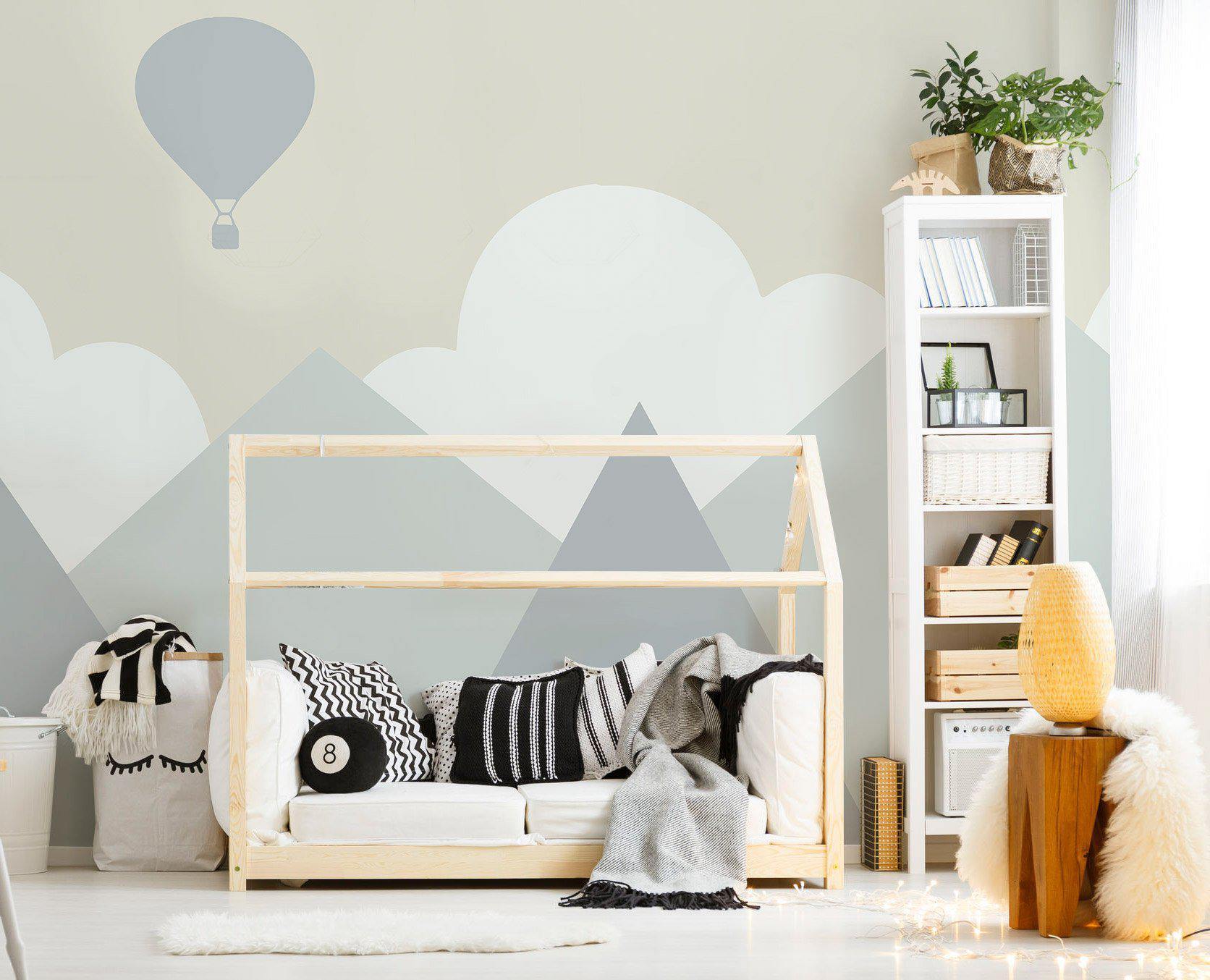 Scandinavian Mountains Illustration Wall Mural-Wall Mural-Eazywallz