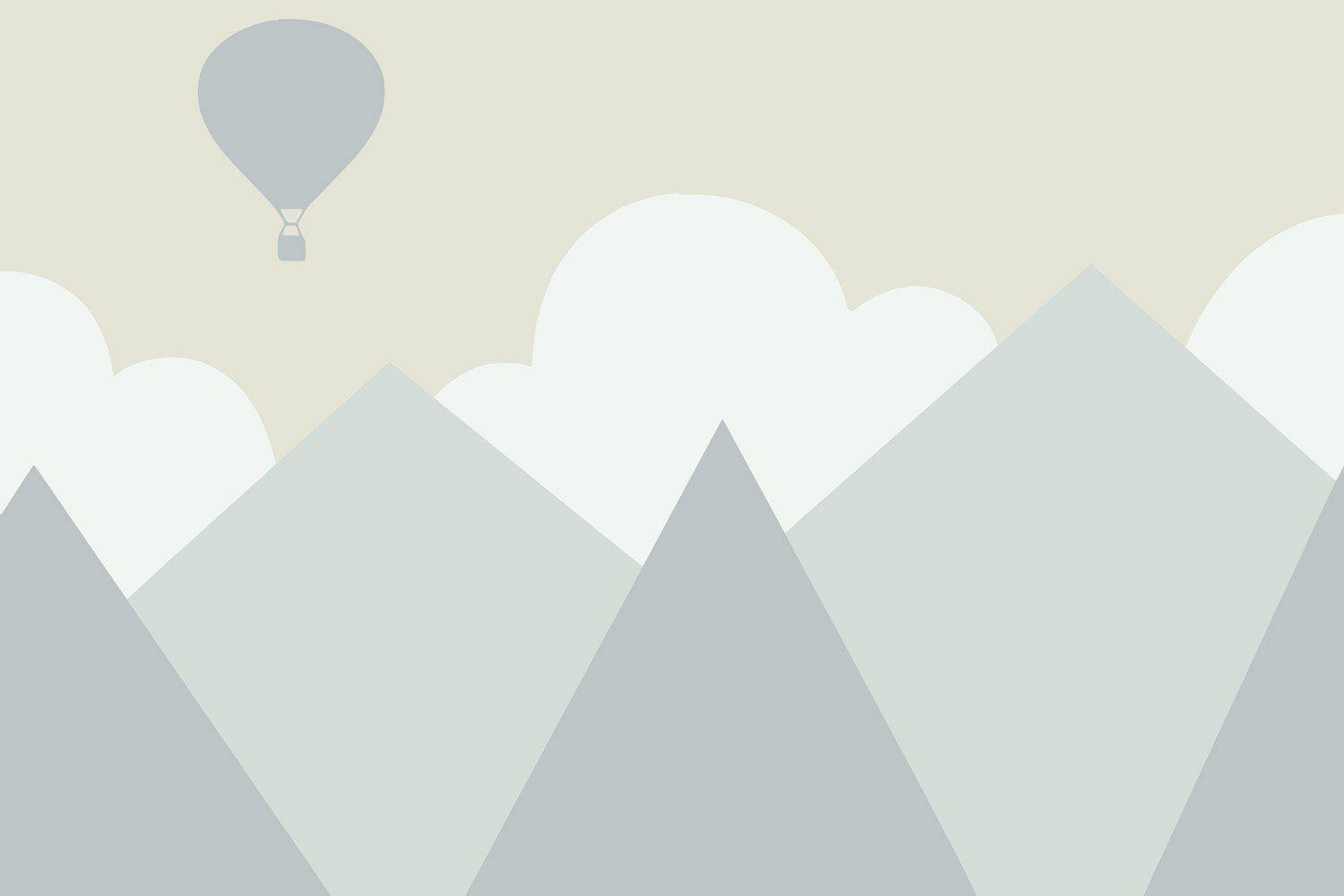 Scandinavian Mountains Illustration Wall Mural-Wall Mural-Eazywallz