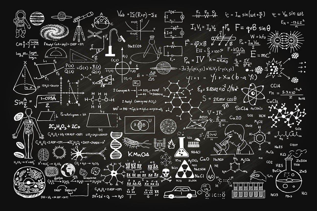 Science Chalk Board Wall Mural-Wall Mural-Eazywallz