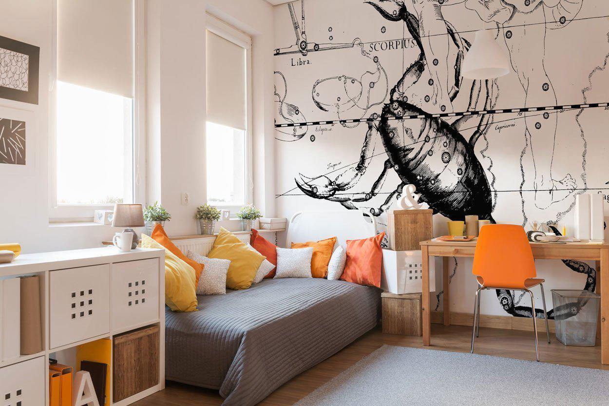 Scorpio Constellation Map Wall Mural-Wall Mural-Eazywallz