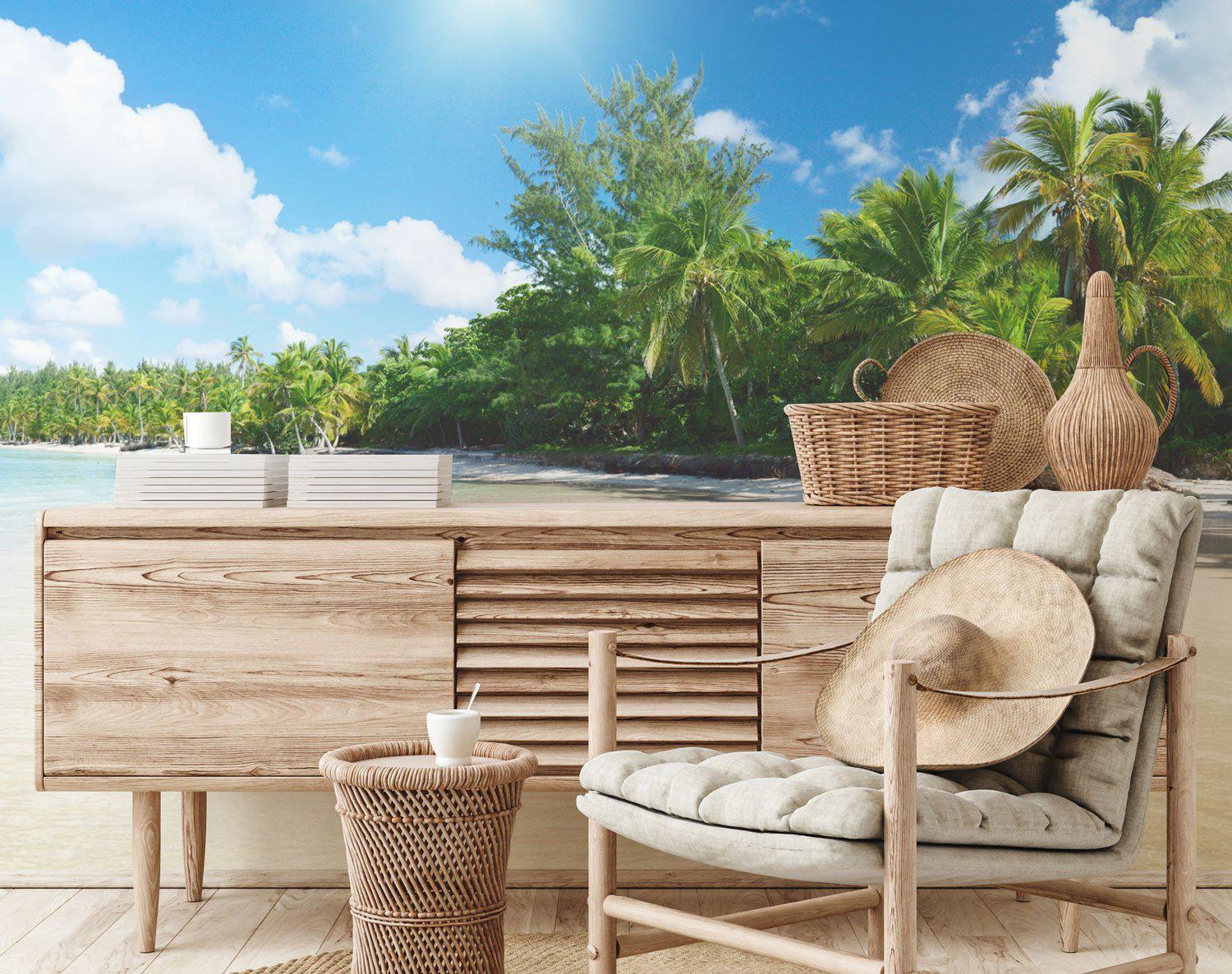 Sea and coconut palms Wall Mural-Wall Mural-Eazywallz