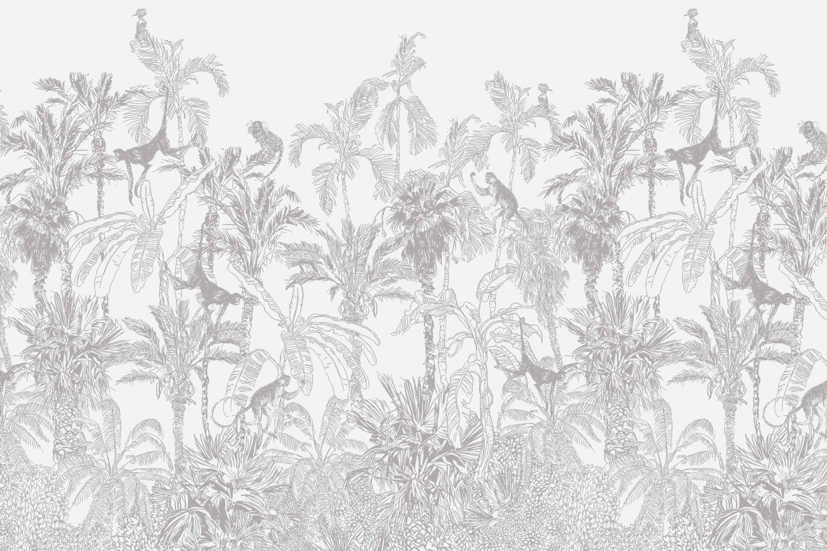 Silver Dream Jungle Toile Wall Mural-Wall Mural-Eazywallz