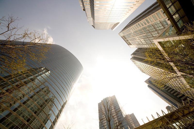 Skyscrapers at dawn Wall Mural-Wall Mural-Eazywallz