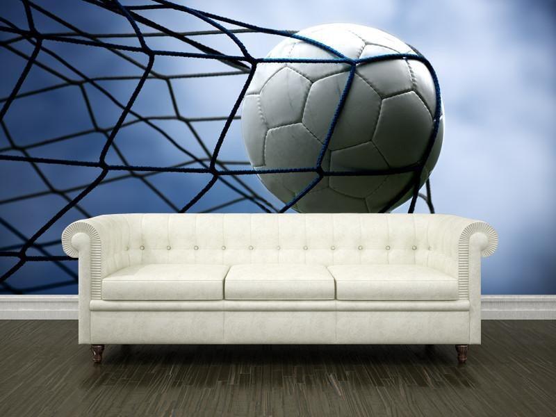 Soccer ball in the goal Wall Mural-Wall Mural-Eazywallz
