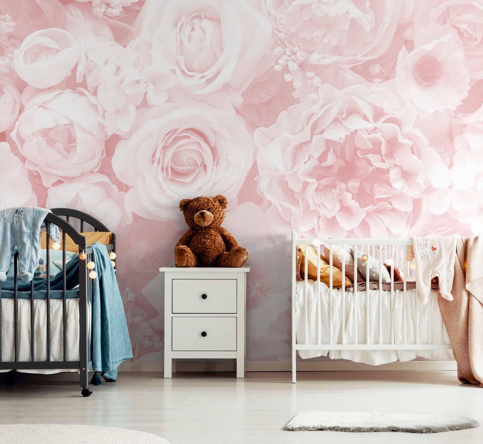 Soft Pink Rose Floral Wall Mural-Wall Mural-Eazywallz