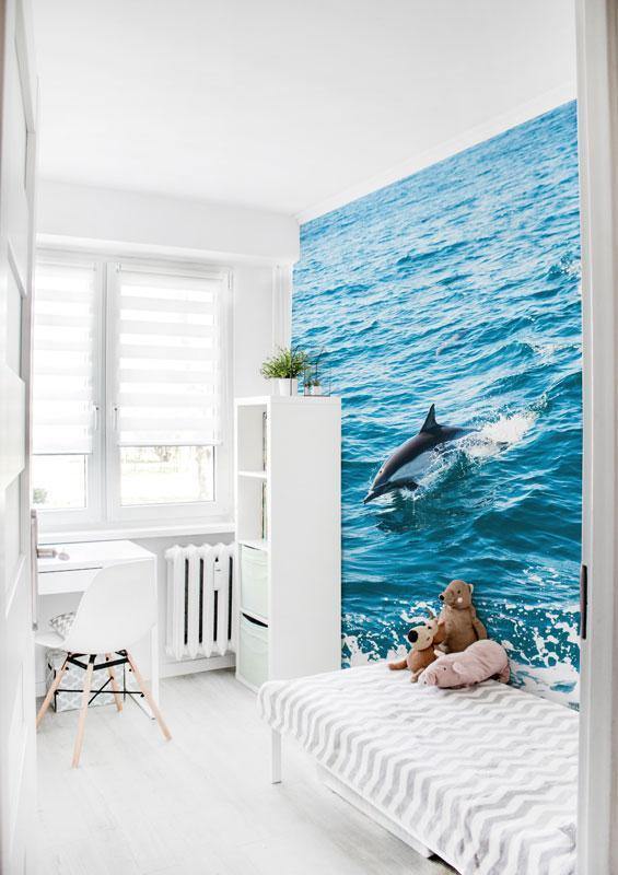 Solo Dolphin Wall Mural-Wall Mural-Eazywallz