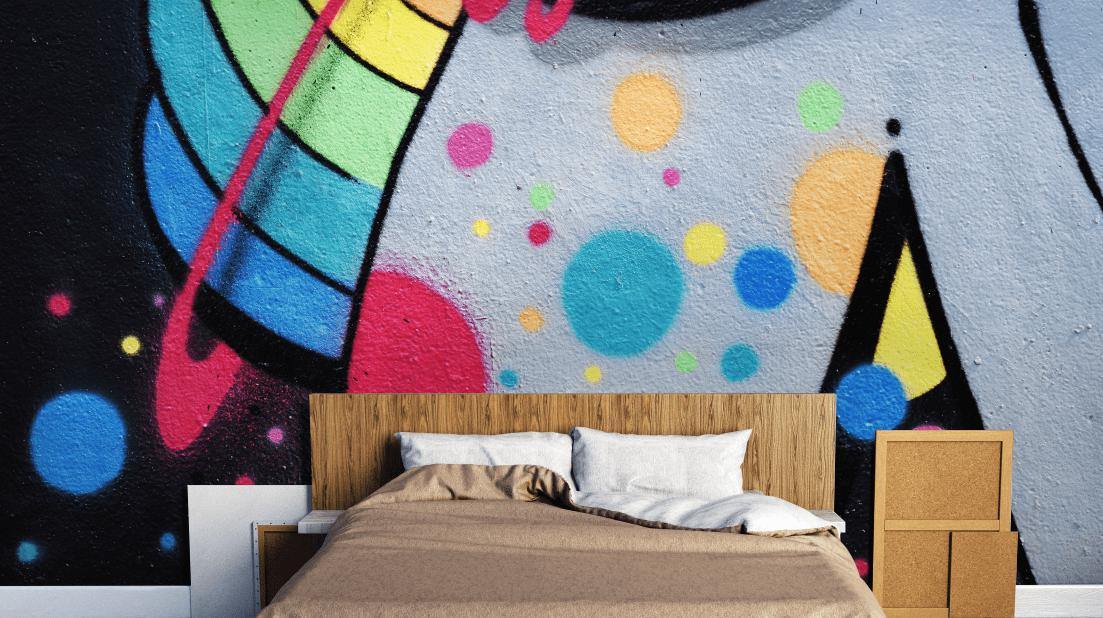 Space Graffiti Wall Mural-Wall Mural-Eazywallz