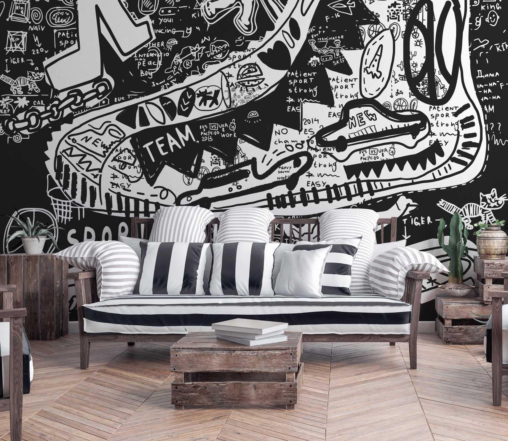 Sport Shoe Graffiti Wall Mural-Wall Mural-Eazywallz