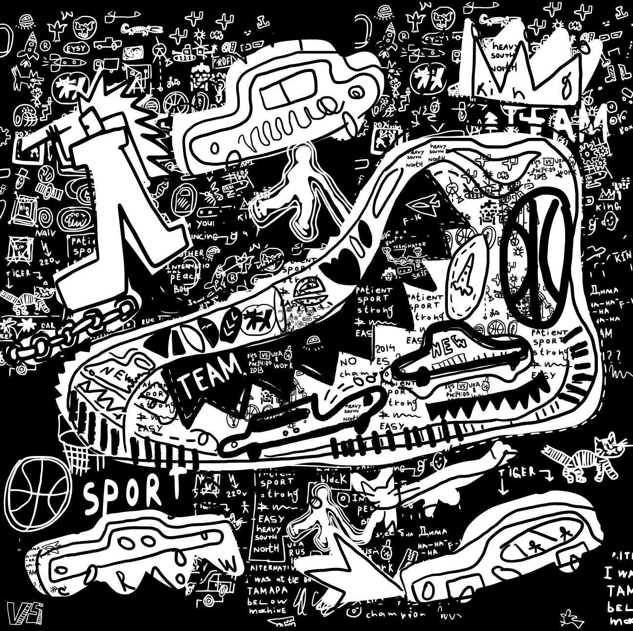 Sport Shoe Graffiti Wall Mural-Wall Mural-Eazywallz