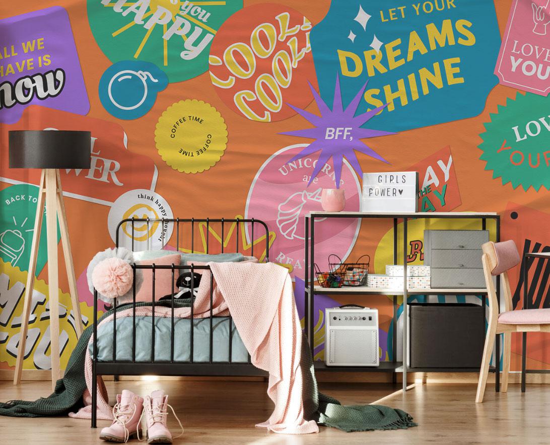 Sticker Collage Wall Mural-Wall Mural-Eazywallz