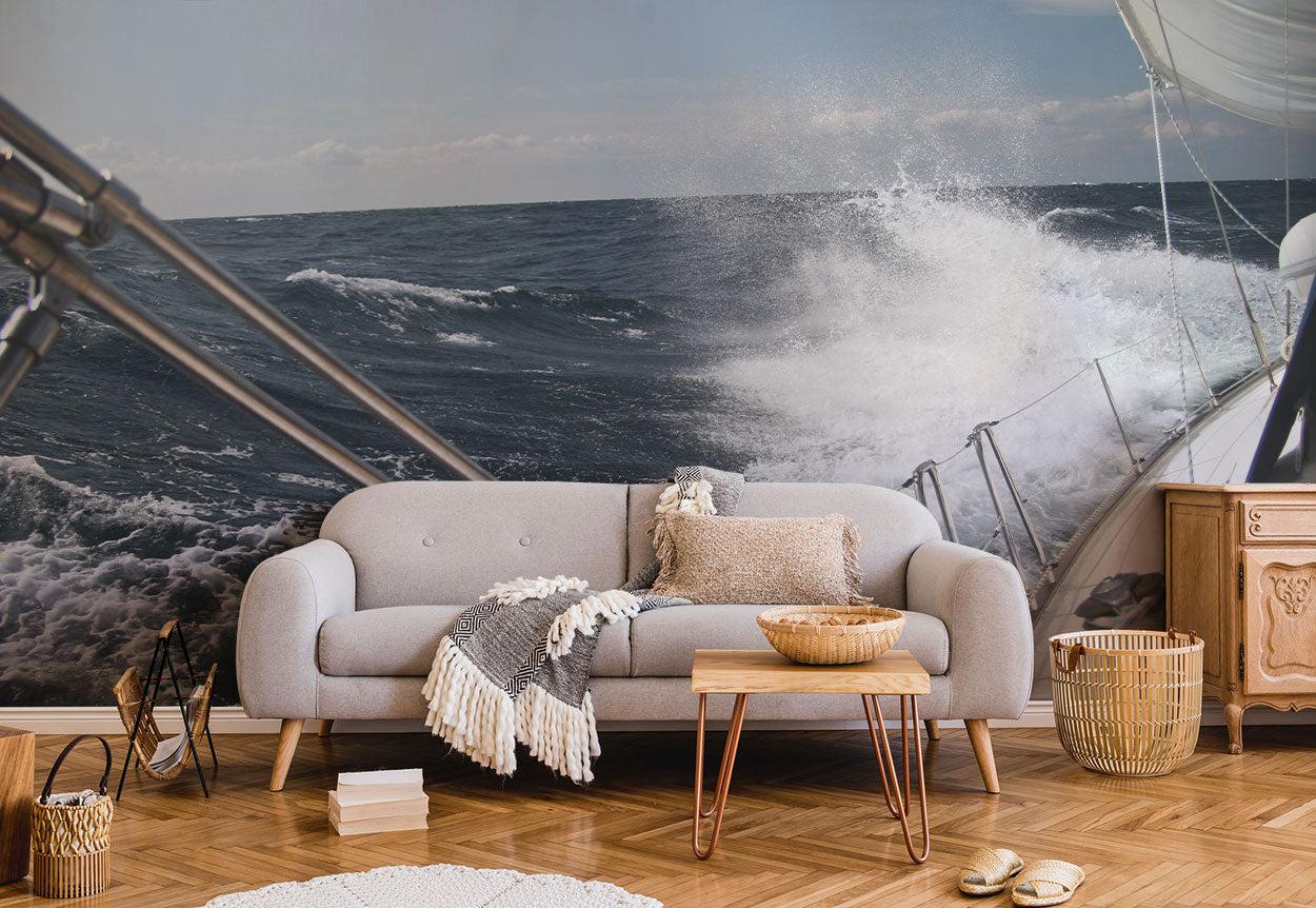 Storm on mediterranean sea Wall Mural-Wall Mural-Eazywallz