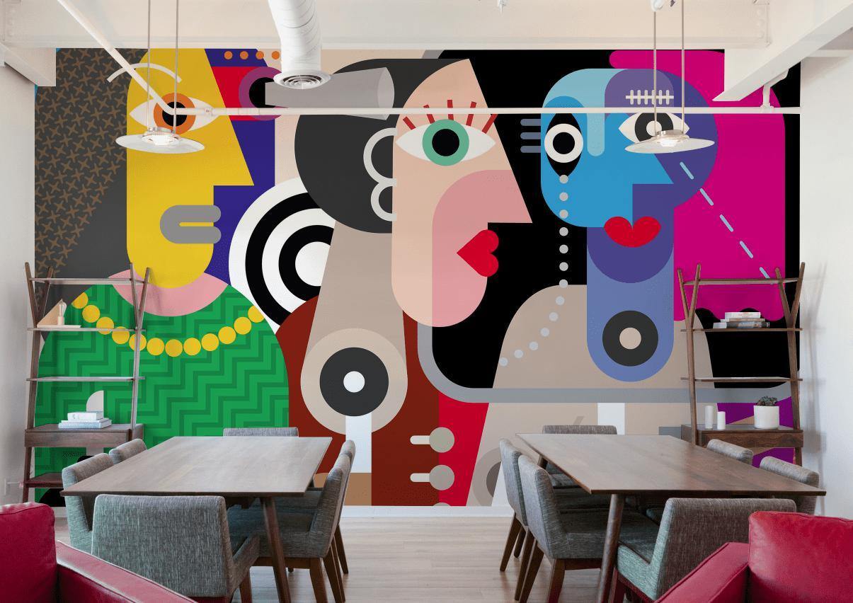 Strangers Abstract Art Mural-Wall Mural-Eazywallz