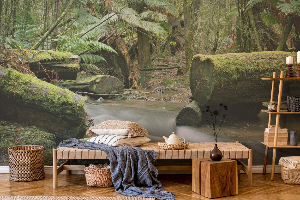 Stream in the rainforest Wall Mural-Wall Mural-Eazywallz