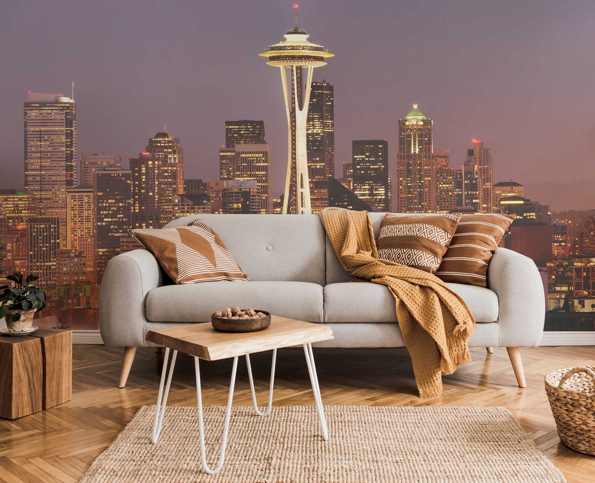 Striking Panorama of Seattle Skyline Wall Mural-Wall Mural-Eazywallz