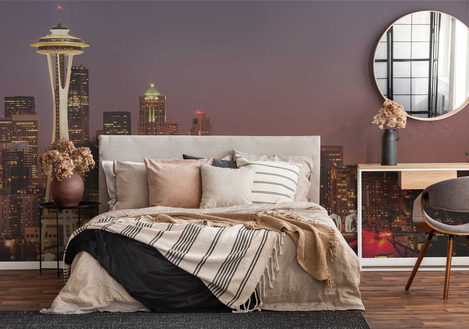 Striking Panorama of Seattle Skyline Wall Mural-Wall Mural-Eazywallz